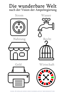 politischer Poster von Czeslaw Gorski - die welt nach der vision der ampelregierung